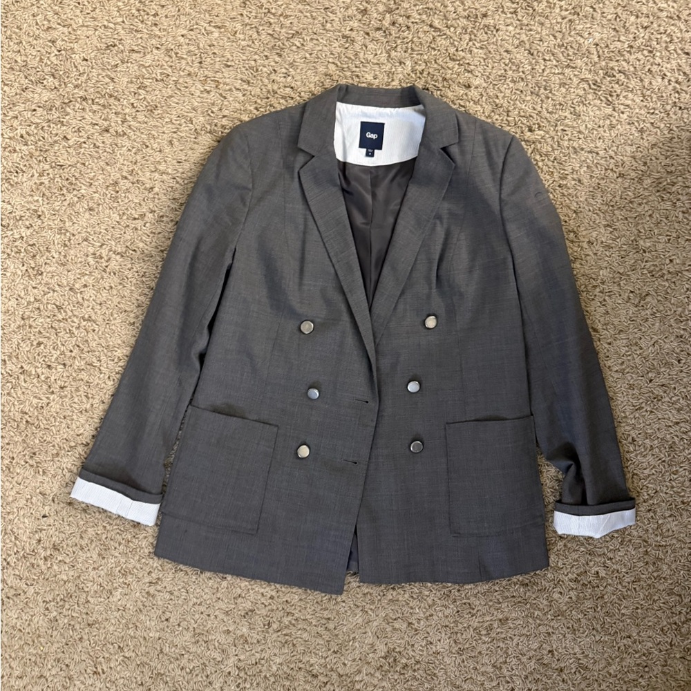 GAP Gray Double-Breasted Blazer